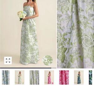 Lula Kate Hayes Dress in Jacquard Garden Flora Spring Green